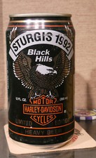 1992 STURGIS HARLEY DAVIDSON MOTORCYCLES  BEER CAN HUBER MONROE WISCONSIN picture