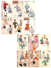 Lot of 12 Vintage 1940s 1950s Blouse Sewing Patterns - Bust 32 - All Complete picture