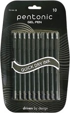 Pentonic LINC 0.6 mm Gel Pen black ink & Lightweight Pack of 10 - picture