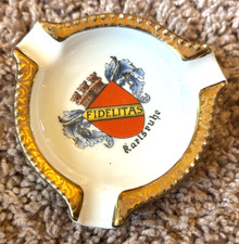 Vintage German Ashtray Porcelain with Karlsruhe City Crest picture
