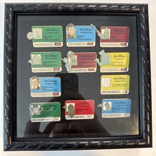 Framed Disney Pin  2009- 2010 ID Badge Series Haunted Mansion Lot of 11 LE  picture