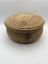 Hopi Second Mesa Polychrome Lidded Basket Tucson Estate Split Yucca Coiled 10.5” picture