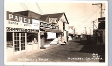 FISHERMAN'S WHARF c1950 monterey ca real photo postcard rppc california fish mkt picture