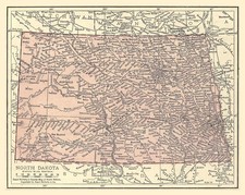 Map of NORTH DAKOTA from 1912 - 8.5 x 11 Inch Photo Reprint picture