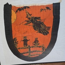 ~1920's Rare Halloween Crepe Apron picture