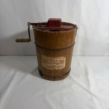Vintage Toy Town Freezer Ice Cream Maker Wood Barrel Hand Crank Complete Working picture