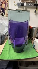 PartyLite Amethyst Glass Hurricane Candle Holder 12” Purple Vase picture