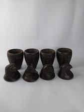 RARE ANCIENT EGYPTIAN ANTIQUITIES 4 Statue Stone Canopic Jars with Hieroglyphics picture