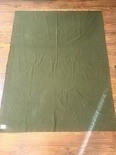 VTG 1962 US Army Military Wool Bed Blanket FPI Inc Vietnam Era Olive Drab, 63x80 picture
