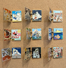 Disneyland *VERY RARE* Cast Exclusive Stained Glass LE 750 Hinged 9 Pin Lot DLR picture