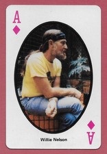 Willie Nelson playing card Black Border single swap Ace of Diamonds - 1 card picture