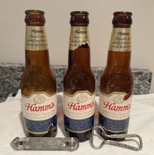 3 Hamm’s 7 oz Bottles & 2 Hamm’s Bottle Openers Vintage Collectible Lot picture