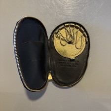 Vintage Enger-Kress DIAL-A-KEY Key Holder Case Black Calfskin Leather Brass picture