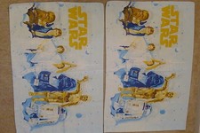 Vintage 1977 Star Wars Bibb Pillowcases Pair Luke Leia Vader Blue Yellow 2pc picture