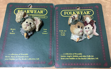 Vtg Boyds Bears & Friends Folkwear Two Bunny Pin Brooch Collectable 2666 Plus picture