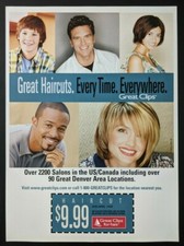 Great Clips Denver Print Ad Poster Art PROMO Original Coupon Advert Colorado CO picture