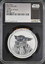 2023 Niue $2 STAR WARS Grogu by LUCASFILM, LTD NGC MS70 First Day of Issue 🪐 picture