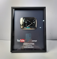 Custom YOUTUBE OLD Silver Play Button Awards Classic Reward Decoration Plaque picture