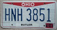 2019 Ohio License Plate HNH 3851 - Butler County picture
