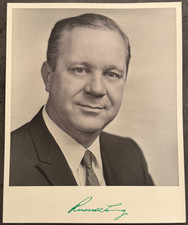 RUSSELL LONG Signed Vintage Photo Louisiana Senator Huey Long Son Green Ink picture