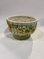 Vintage 50s_ ,60s Relpo 6316 Cerramic Planter-Wicker,Daisy,Bow Made In Japan picture
