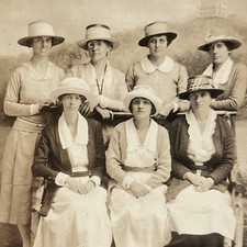 Antique RPPC Real Postcard Group Photograph Lovely Women Great Hats Dresses picture