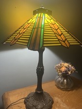 Vintage Mission Style Stained Glass Lamp Shade 15