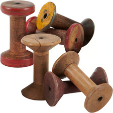small wooden spools vintage picture