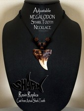 MEGALODON SHARK TOOTH NECKLACE - Great White LARGE 2¼