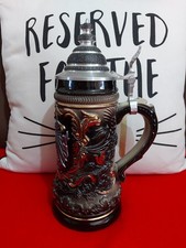 Zoller And Born - Beer Stein - Pewter Lidded - Gold/Silver/Red Crest #1379/5000 picture
