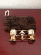 VINTAGE G.E PRYOR OPTICIEN 1 bis RUE AUBER PARIS MOTHER OF PEARLS BINOCULARS  picture