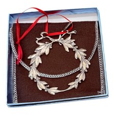 2000 Gorham Sterling Silver Gorham Martha Stewart Wreath Christmas Ornament NEW picture