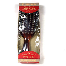 Pro-phy-lac-tic Hair Brush Vintage Nylon Bristle Root beer Brown Lucite Package picture