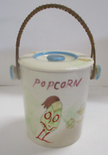 Vintage Biscuit Cookie Jar Decorated with Popcorn picture