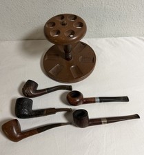 Lot Of 5 Vintage Smoking Pipes 1 STERLING Band Kaywoodie Estate Lot With Stand picture