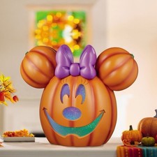 Disney Costco Minnie Pumpkin Light Up Music Jack O Lantern Halloween New in Box picture