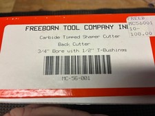 Freeborn Tool Carbide Tipped Shaper Cutter -Back Cutter, New Open Box. picture