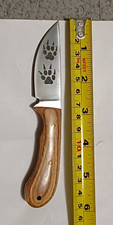 Timber Wolf TW189 Hunting Knife Drop Point SS Blade Wood Handle Full Tang Sheath picture