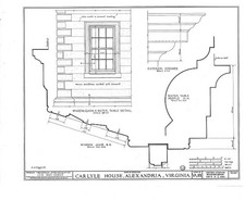 Photo:Alexandria Virginia 1930s Carlyle House architectural detail drawing picture