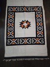 Vintage Wool Native Blanket 5.5 feet x 7.5 feet multicolored picture