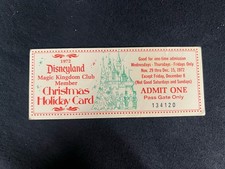 Vintage 1972 Disneyland Magic Kingdom Club Member Christmas Admission Ticket picture