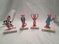 Vtg. 1989 Pink Panther Love message figurines Lot of 4 PVC Figurines picture