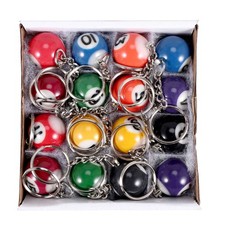 Billiard  Keychain Set 16 Pcs,  Key Chain Balls Eightball Billar Billiards2411 picture