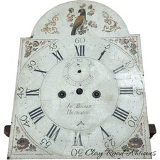 18th C Antique Jr Brown Harleston Grandfather Clock painted Dial Movement picture