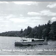 c1950s Lake Delton, WI Peggy Duck Boat RPPC Wisconsin Dells Mirror Lake Photo picture