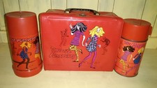 Vintage 1960s Aladdin “The Pussycats” Vinyl Lunchbox w/ Thermos  picture