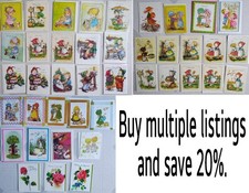Vintage New Little Helpers Little Children Greeting Cards Lot of 41 Assorted picture
