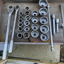 USA Vintage 27 PIECE Craftsman V Series Large Socket Set  3/4” Dr 7/8-2-3/8