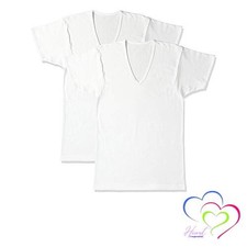 Gunze Soft Underwear 2-Piece Set Short Sleeve V-Neck Shirts Size L 100% Cotton picture
