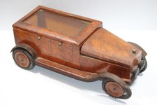 Antique  Walnut Wood Tobacco Cigar Humidor Box Hinged Lid # LAR picture